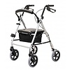GCARE rollator 4 wielen, plooibaar, lichtgrijs aluminium