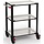 Pi-Nero trolley with 3 shelves and a handle, black/white