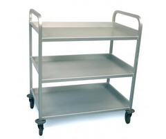 Anodized aluminum serving trolley