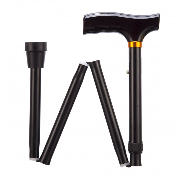 Bâton de marche pliable - noir