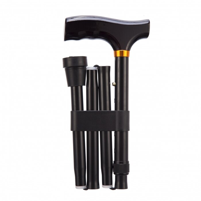 Foldable walking stick - black