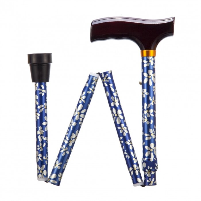 Folding walking stick - floral