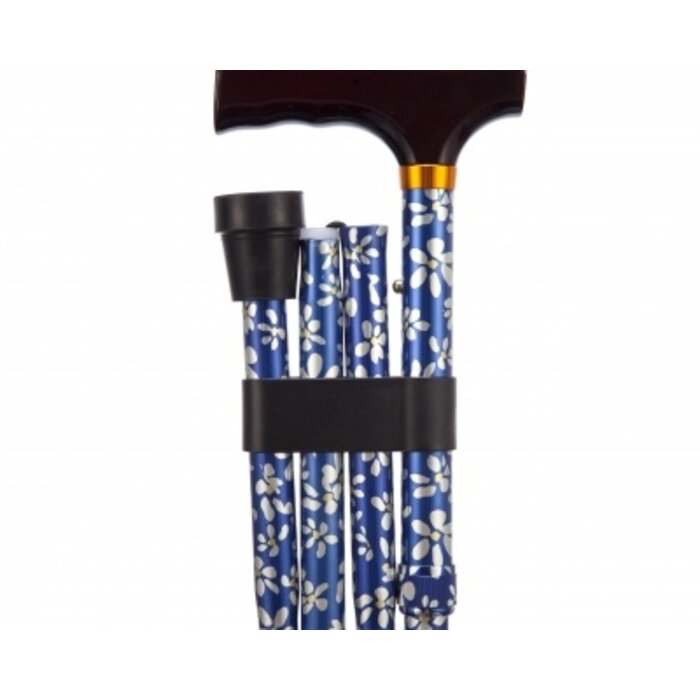 Folding walking stick - floral
