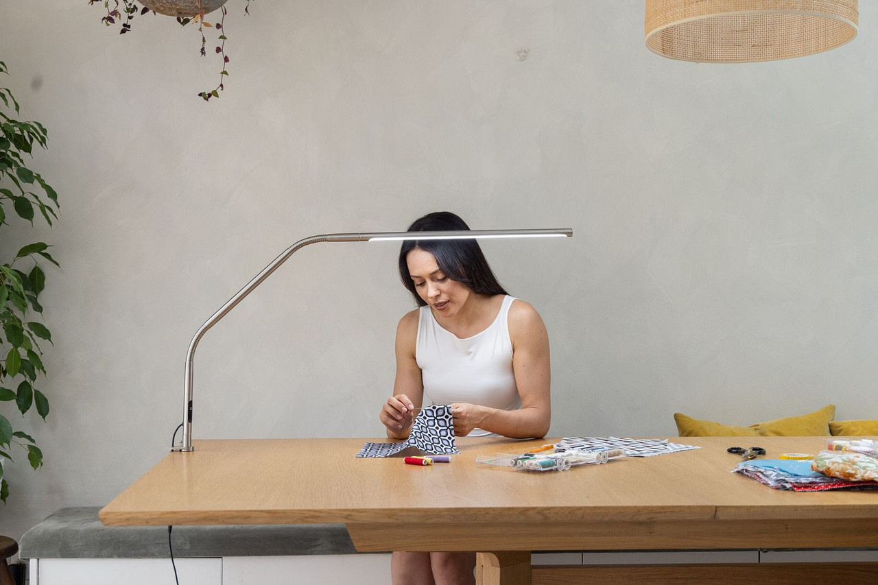 DAYLIGHT E35109 Slimline 4 dimmable LED table lamp in brushed steel