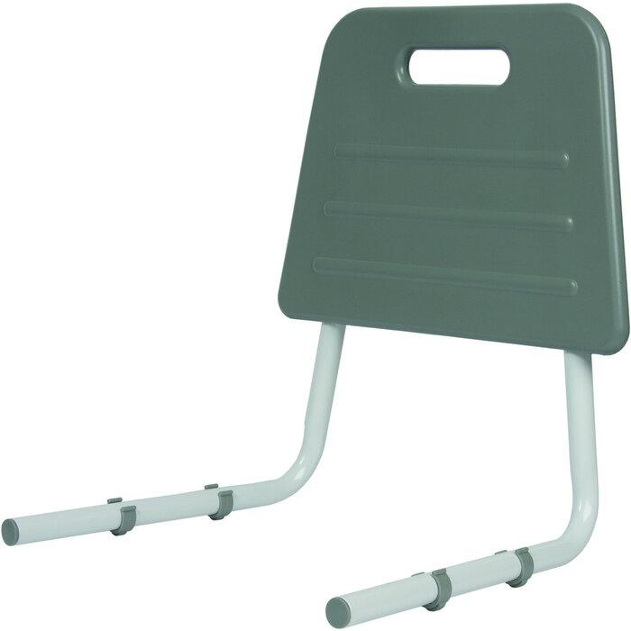 Lightweight aluminum shower chair with ergonomic armrests.