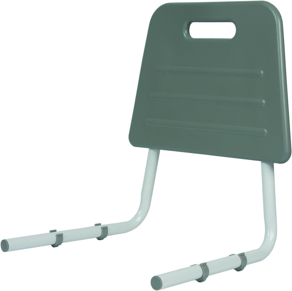 Lightweight aluminum shower chair with ergonomic armrests.