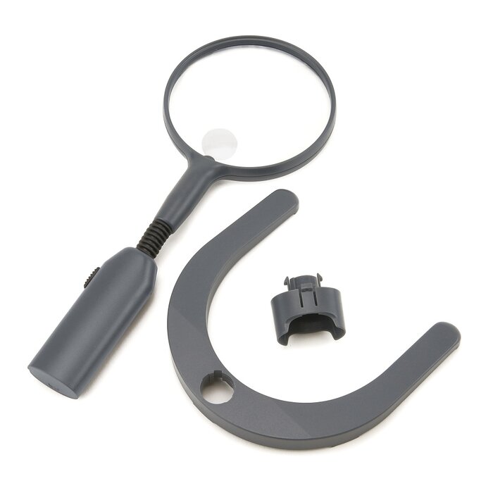 Standing magnifying glass with LED lighting