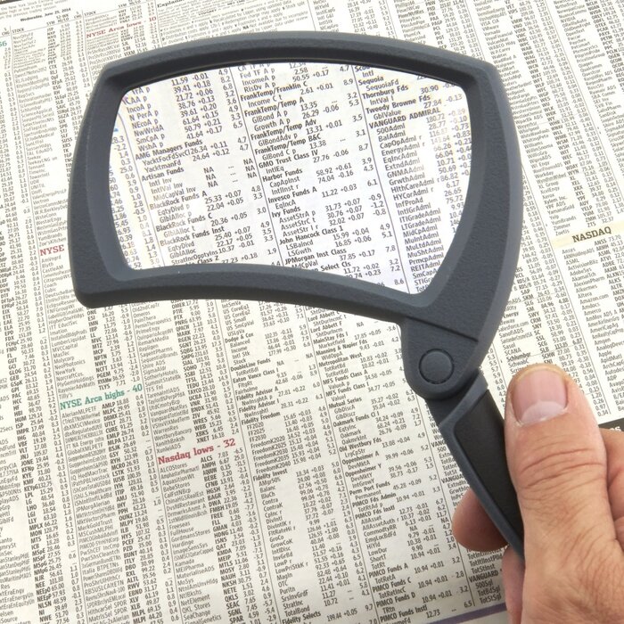 Foldable magnifying glass with LED lighting