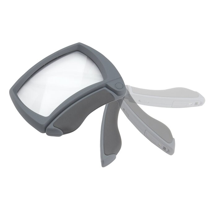 Foldable magnifying glass with LED lighting