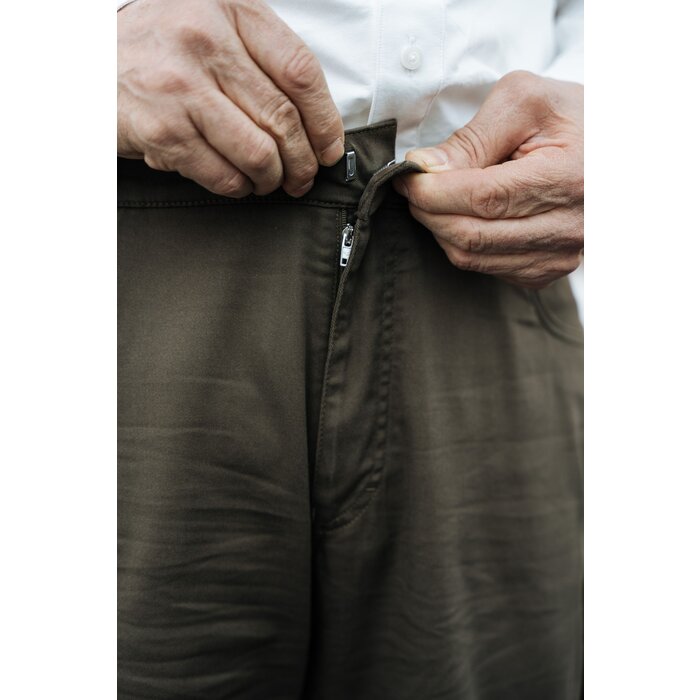 5 pocket trousers with elastic - green cotton