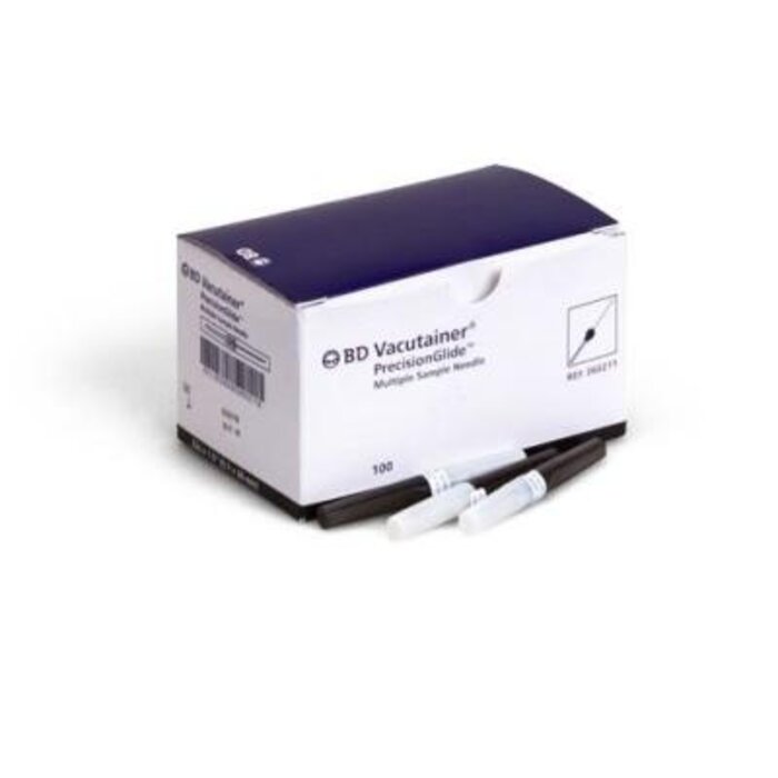 Aiguilles de prélèvement sanguin PrecisionGlide, 22G 1,5", noires - Boîte de 100