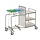 Combination laundry trolley with 2 bag holders, 2 white lids, foot pedal