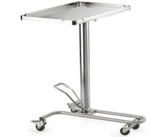 Table à instruments Mayo Op Line en acier inoxydable, avec roulettes