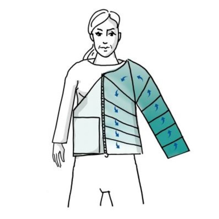 Veste Lympha-mat - gauche - grise - connecteur blanc