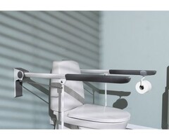 Opklapbare toiletbeugel Ropox + telescopische vloersteun, 90 cm recht