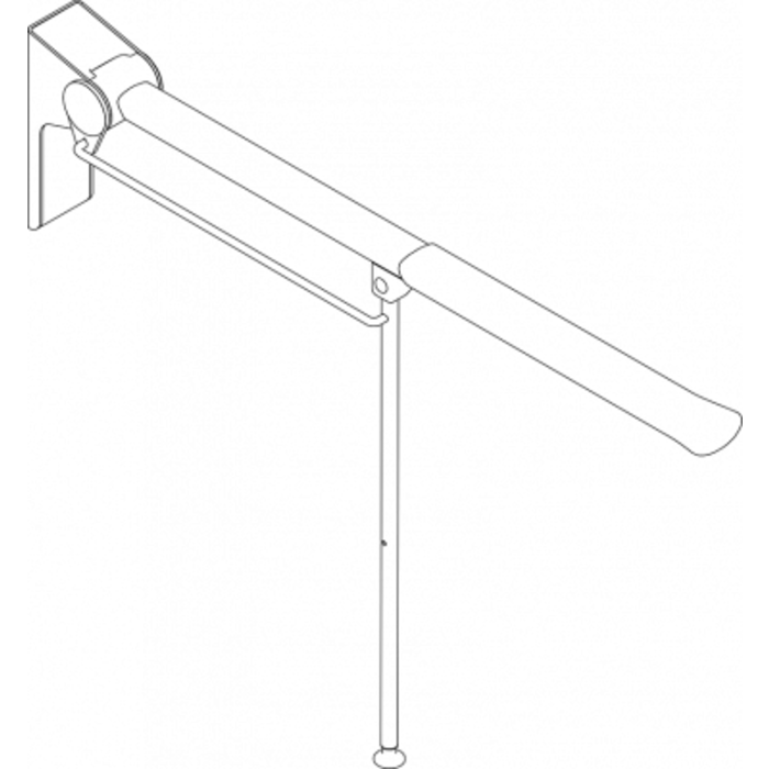 Opklapbare toiletbeugel Ropox + telescopische vloersteun, 90 cm recht