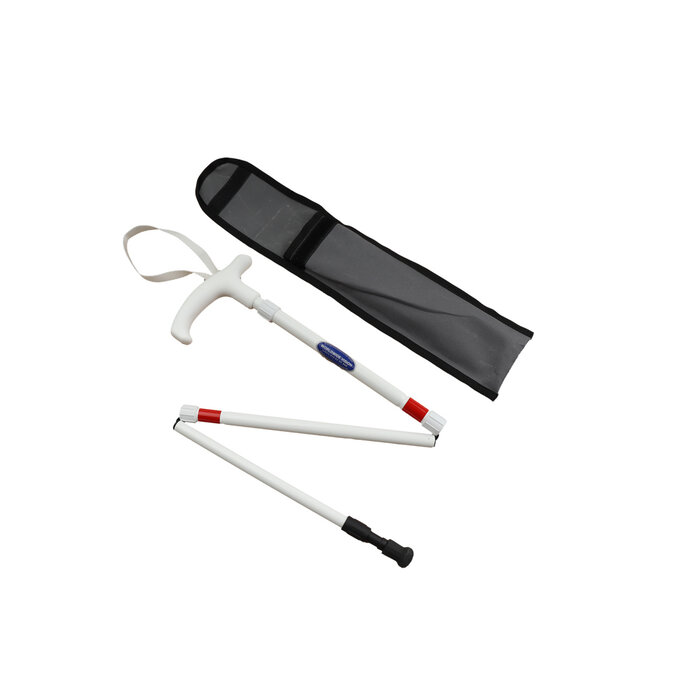 Support stick white telescopic adjustable and foldable