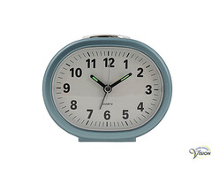 Alarm clock quartz blue - white dial
