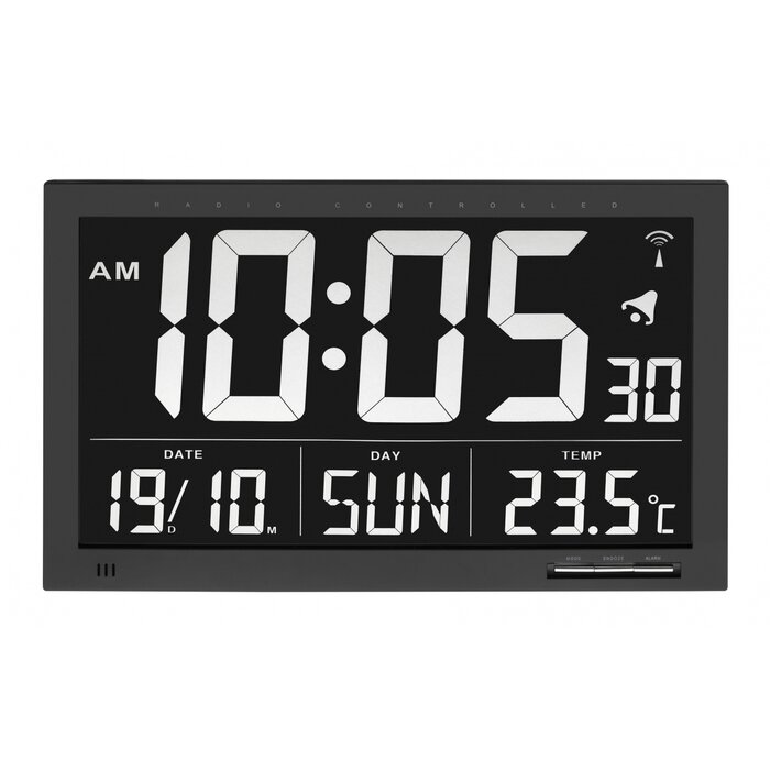 Radio controlled clock with temperature XL