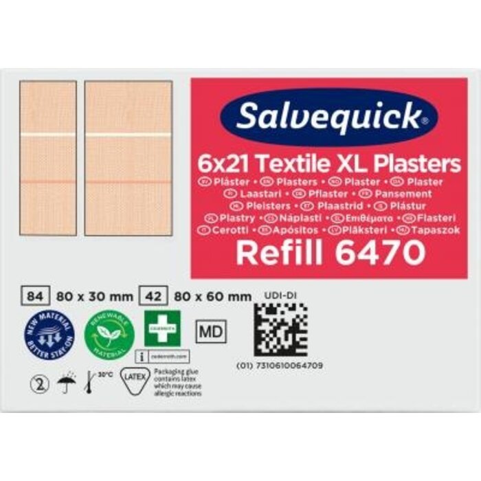 Salvequick textile bandages XL - Box of 21