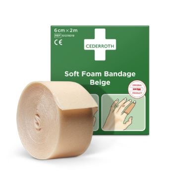 Beige self-adhesive bandage roll