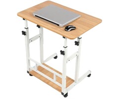 Table d'ordinateur portable Ceruzo - Table de lit mobile - Réglable en hauteur 85 cm - Plateau 80 x 40 cm
