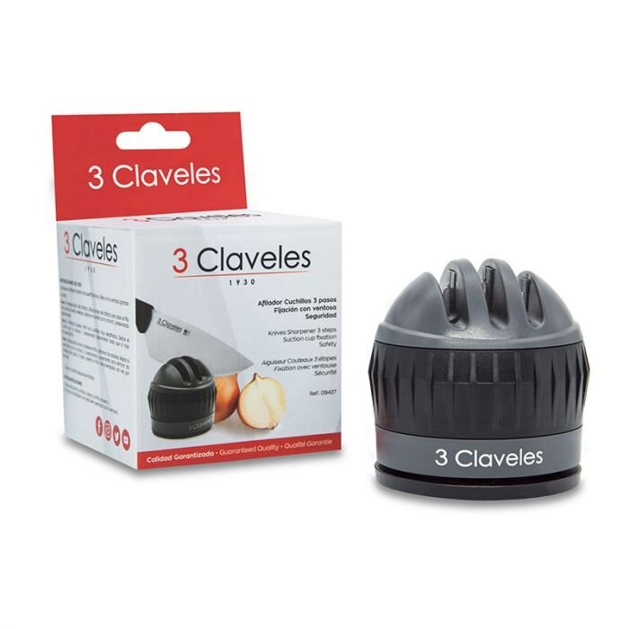Knife sharpener - 3 positions - suction cup