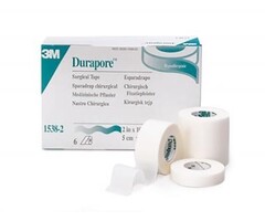 Hechtpleister Durapore, 2,5 cm x 9,15 m - Doos van 12 rollen