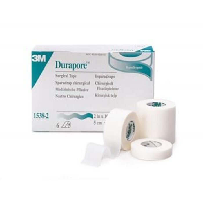 Pansement adhésif Durapore, 2,5 cm x 9,15 m - Boîte de 12 rouleaux