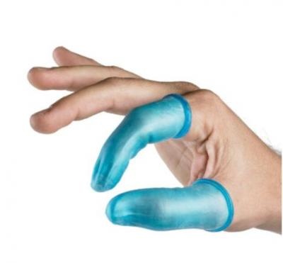 Detectaplast vingerlingen rubber blauw - Doos van 25