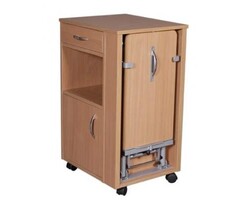 Bedside table on wheels, height adjustable tablet