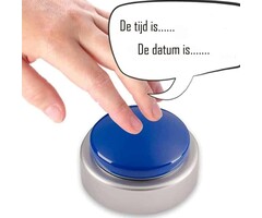 Nederlands sprekende tijdknop - duidelijke spraak- met alarm - grote variant blauw