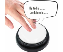 Nederlands sprekende tijdknop - duidelijke spraak- met alarm- kleine variant zwart/wit