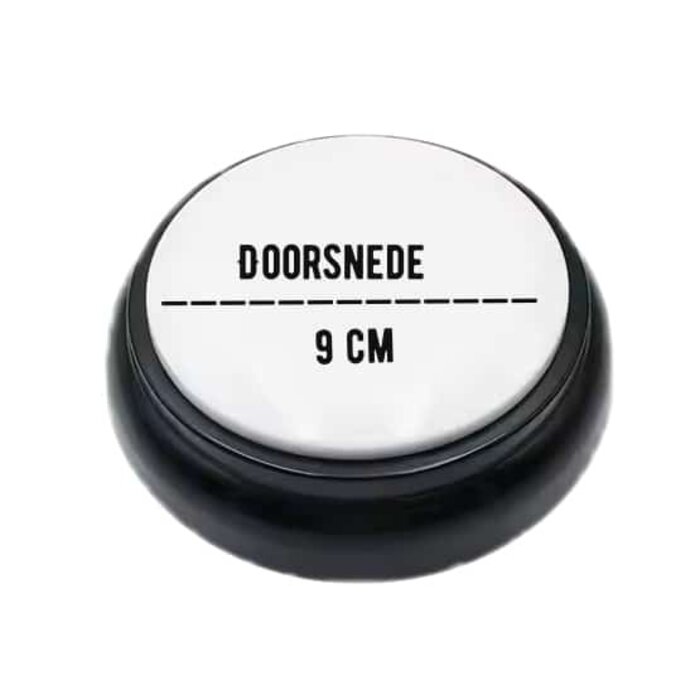 Dutch speaking time button - clear speech - with alarm - small version black/white