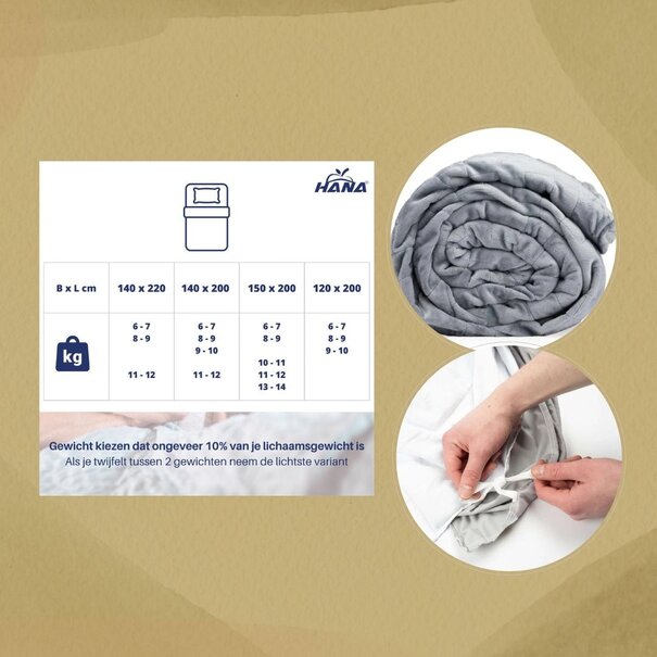 Hana 2 Person Weighted Blanket + Cover (200 x 220 cm)