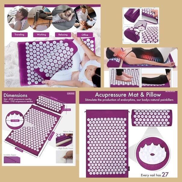 Hana Acupuncture Mat + Pillow + FREE Weighted Sleep Mask!