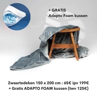 Weighted blanket (+ cover) 150 x 200 cm + FREE ADAPTO FOAM