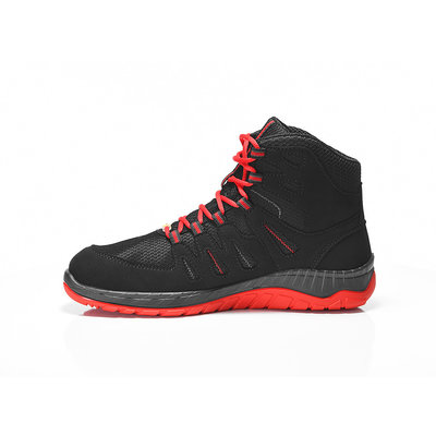 Elten werkschoenen Maddox black-red mid esd s3