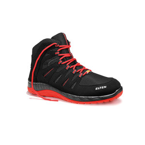 Elten werkschoenen Maddox black-red mid esd s3