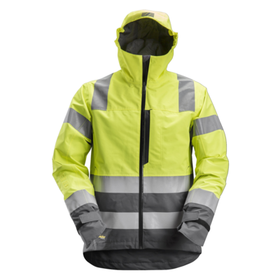 Snickers Workwear AllroundWork, High-Vis Waterproof Shell Jack Klasse 3