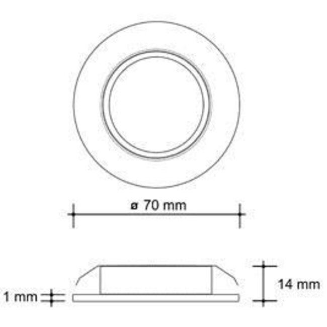 R&M Line Meubel inbouwspot plat 12volt 20watt rvs look dimbaar