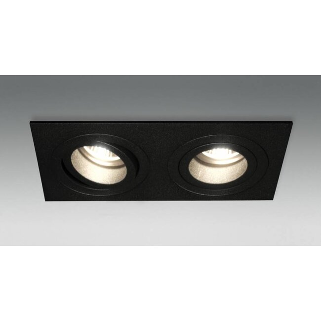 R&M Line Inbouwspot 2 lichts Tilt Blade 2X50 GU10 zwart