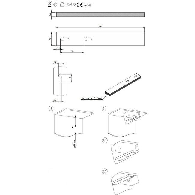 R&M Line Aluminium Bar LED keuken verlichting SMD 2.6w 12V DC 2700k warm wit