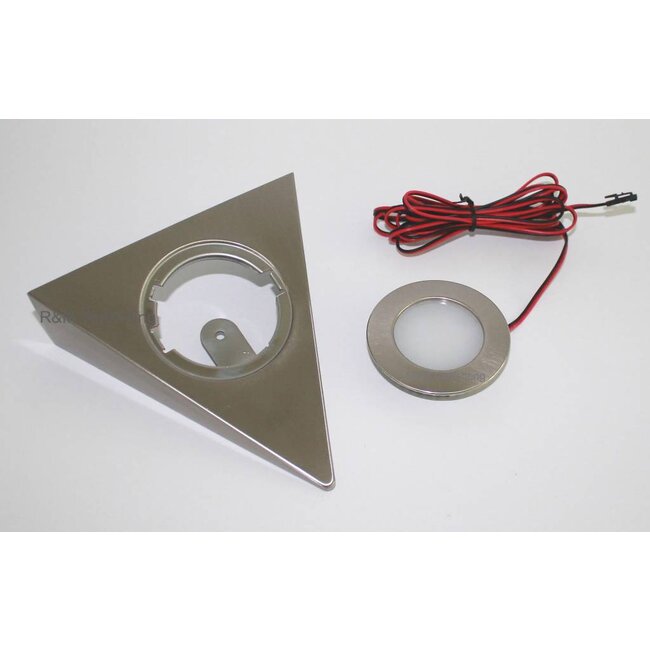R&M Line Kastverlichting LED driehoek opbouwspot 2.9w 12v DC 2700k warm wit
