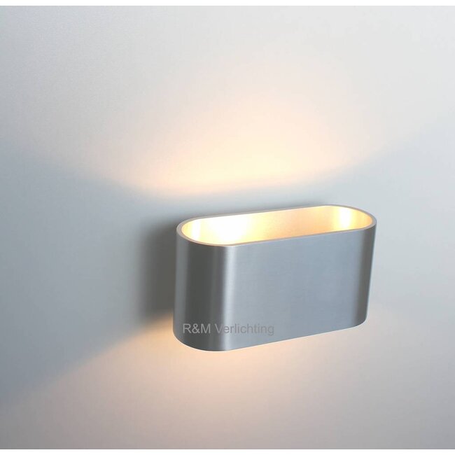 R&M Line Wandlamp Oval aluminium-mat G9 230v