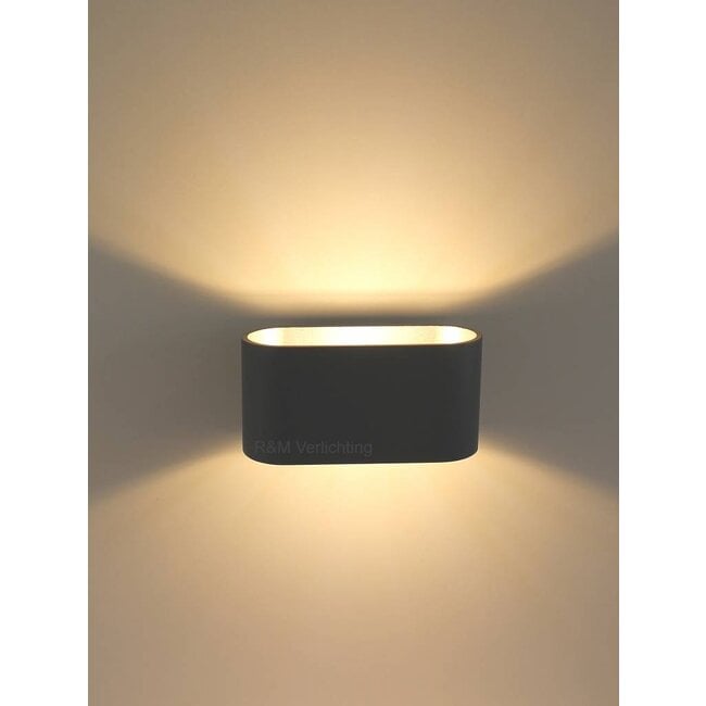 R&M Line Wandlamp Oval zwart G9 230v