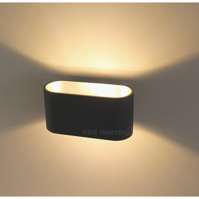 R&M Line Wandlamp Oval zwart G9 230v
