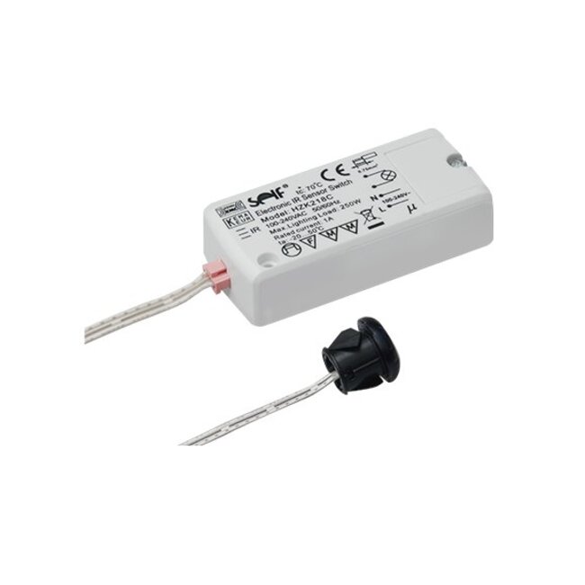 SELF Electronics Infrarood mini Sensor Schakelaar 250 watt  Aan / Uit HZK218C