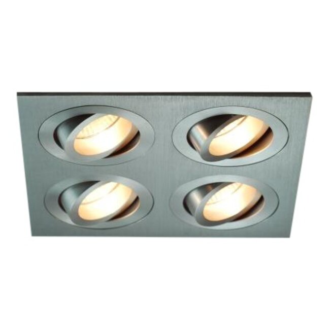 R&M Line Aluminium inbouwspot 4 lichts Tilt Blade 4X50 12v/230v