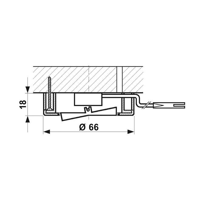 R&M Line Furniture installation and surface switch ON / OFF nickel-black + EU power plug